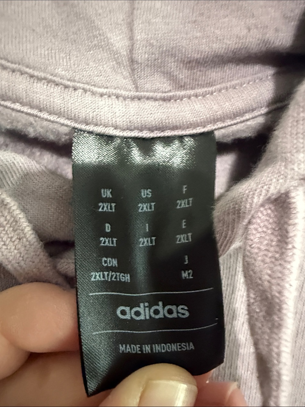 adidas Lavender Pullover Hoodie with Logo - Picture 2 of 5